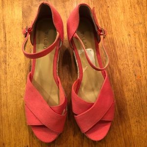 Talbots coral lyndsay cross cross wedges